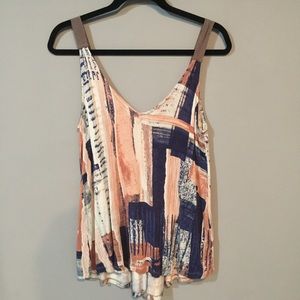 Anthropologie Watercolor Cotton Tank